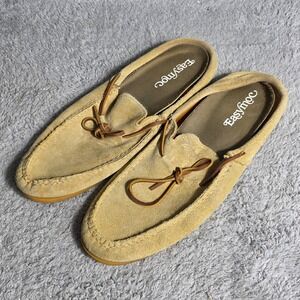 Easymoc Mens Suede Moccasins slip on Loafers Tan Size 14 Made in Maine USA